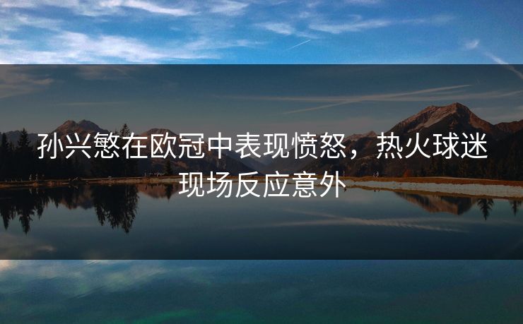 孙兴慜在欧冠中表现愤怒，热火球迷现场反应意外
